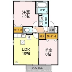 リビングタウン今里　Ｅ棟の物件間取画像